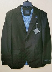 Tailorbyrd Modern Fit Jacquard Sport Coat, Tailorbyrd Blazer, 38R, 42S, Black,
