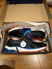 Size 8.5 Men’s Asics Gel Pulse 12 Black/Reborn Blue Lace Up Athletic Shoes NIB