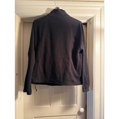 Bit & Bridle Womens 2X Black Fleece Jacket Full Zip Mock Neck Raglan Sleeve