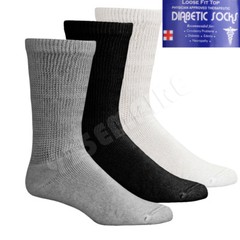 Lot 3 6 12 Pairs Men’s Circulatory Diabetic Crew Socks Size 9-11 10-13 13-15