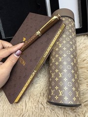Holiday LV Gift Set- Notebook, Pen And Thermos