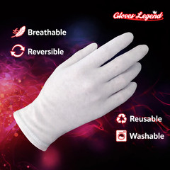 Gloves Legend- White Cotton Dry Hand Eczema Moisturizing Spa Gloves-Women Size S