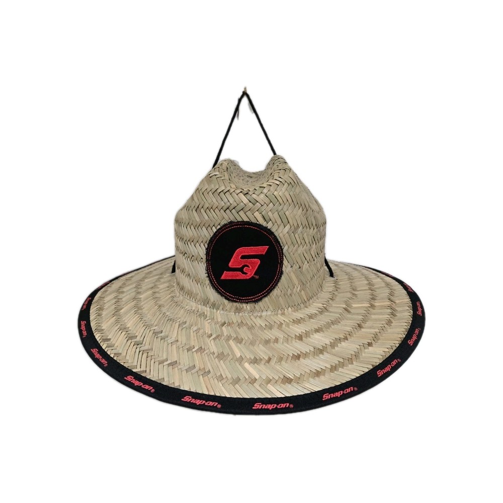Snap On Tools Wide Straw Hat Light Brown/Tan W/ Logo Top & Bottom W/Flag NEW!!!!
