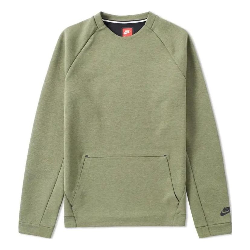 Nike NSW Tech Fleece Men’s Crewneck Sweatshirt – Olive Palm Green – Size Large