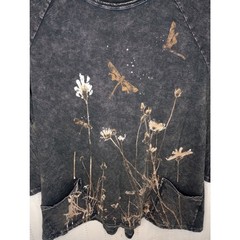 Jess & Jane “Together” Mineral Washed Cotton Knit Tunic Dragonfly Art to Wear
