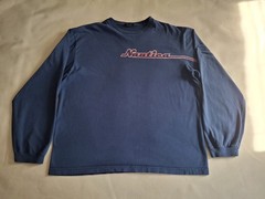 Vintage Y2K Nautica Script Logo Sleece Graphic Men’s XXL Long-Sleeve Graphic Tee
