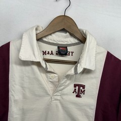 Vintage Texas A&M Rugby Shirt Men’s 2XL Nike Embroidered White Red Swoosh y2k
