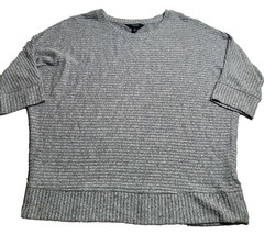 Simply Vera Vera Wang Women’s Gray Heathered Ribbed Dolman Sleeve Shirt Sz M