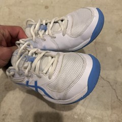 Asics GEL-Game 1044A083-100 Sneakers Kids US 3 White Blue Running Shoes