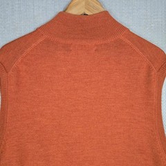BROOKS BROTHERS Size XL Mens Italian Merino Wool Full Zip Vest Burnt Orange