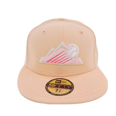 Colorado Rockies New Era Peaches & Cream Fitted Hat 25 Year Side Patch 7 5/8