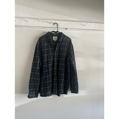 St Johns Bay Mens XXL Brushed Cotton Flannel Shirt Blue Green Plaid Button Down