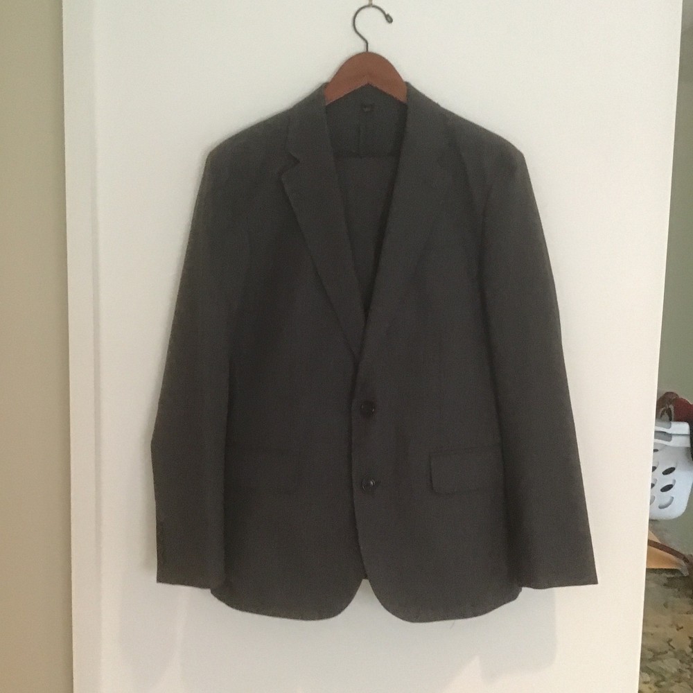 J.Crew Ludlow Slim Suit 38S 30×30 Gray Moon British Wool Cotton Blazer Pants