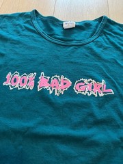college ware usa womens teal 90s graphic 100 percent bad girl t shirt top 22w