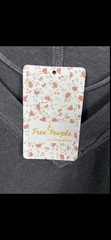 NEW Free People Women’s On My Mind V-Neck Long Sleeve Shirt Dark Gray Size XS