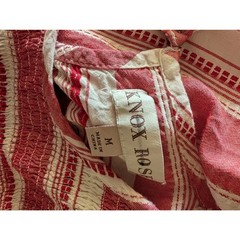 Red White Striped Sleeveless Peasant Top Size Medium