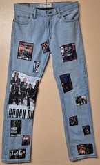Levis 505 Jeans Blue Denim Straight Duran Duran Customised W32 L34