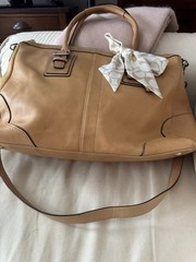 Coach Large Leather Tote Bag with Scarf