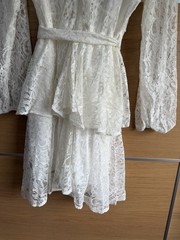 John Zack Curve Asos Size 18 White Lace Long Sleeve Mini Dress Party Hen Do New