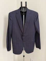 Brioni Ravello Purple Navy Micro Check Wool Sport Coat Blazer 38R US / 48 Eu NWT