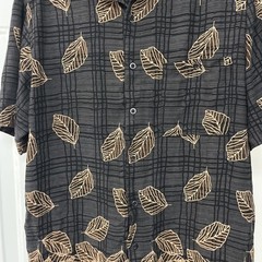 Natural Issue Shirt MEDIUM Viscose Rayon Black Brown Untucked Autumn Tropical