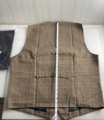 New Cloudstyle Men’s Vintage Suit Vest Plaid Tweed Casual Waistcoat Marron 2XL
