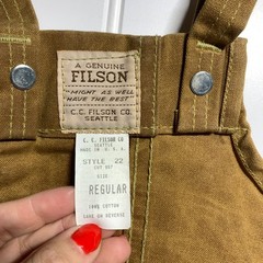 *ONE* FILSON Tin Oil Finish Tan Brown Adjustable Chaps Style #22 Mens Regular