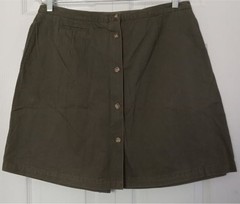 Karen Scott Olive Green Button Front Skort 16W