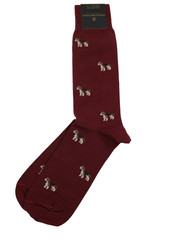 Brooks Brothers Cotton Blend Beagle Motif Socks MADE IN ITALY