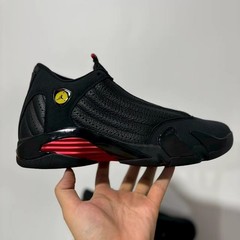 Nike Air Jordan 14 Black Red Accent Gloss Toe Classic Retro Performance Athletic