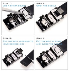 Genuine Leather Mens Ratchet Belt Belts For Man Adjustable Automatic Buckle