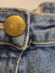 Forever 21 Distressed Jean Shorts Size 27 Cuffed Frayed Medium Wash Blue