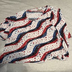 Collections Etc Women’s 3XL USA American Flag Shirt 1/2 Sleeve
