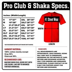 Men’s Graphic Big Tall Pro Club Shaka Hip Tee Shirt For J1 BLACK TOE The Goal T