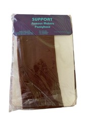 Famous Makers Vintage Sheer Support Pantyhose Suntan Med/Tall 130-160 lbs NEW
