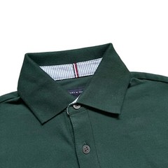 Tommy Hilfiger Men’s Regular Fit Dark Green Stretch Mesh Short Sleeve Polo Shirt