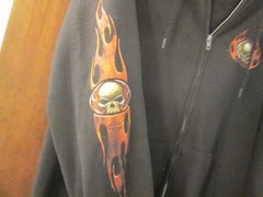 Vintage Harley Davidson Hoodie With Flames & Willie G. Skull Baltimore, MD XLG