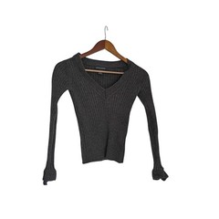 VTG Banana Republic Hong Kong Made Italian Merino Wool Ribbed V-Neck Sweater XS