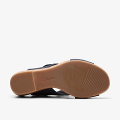 Clarks Giselle Dove Wedge Sandal Slingback Straps Navy Nubuck Women’s 7 Medium