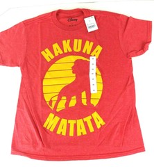 NWT Disney Hakuna Matata Lion King T-Shirt Youth Extra Small XS or Large L Red