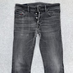 DIESEL Tepphar Jeans Mens 29×32 Dark Gray Slim Carrot Stretch Denim Button Fly