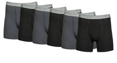 Mens George (6) Pack Black & Gray Stretch Boxer Brief Size: XL (40-42) NWT