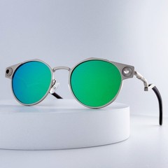 Oakley Deadbolt OO6046 Satin Chrome Jade Lens Titanium Sunglasses