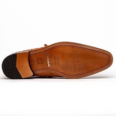 Criss Genuine Ostrich Quill Dress Oxford Shoes Brandy