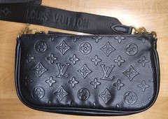 Louis Vuitton Multi Pochette Shoulder Bag Black Leather