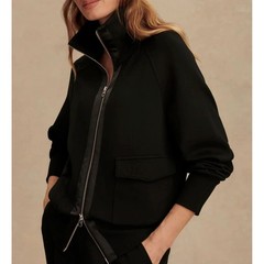 Varley Roxbury Zip-Through Swaet DoubleSoft Black Full Zip Jacket Size