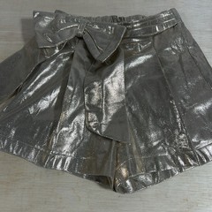 Rodeo Quincy High Waist Glam Shorts Womens S Gold Shimmer Bow Pleated Festival