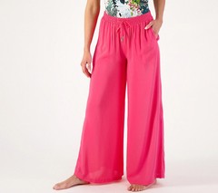 #1071 Jantzen Regular Wide Leg Printed Pull-On Woven Cover-Up Pants SIZE S