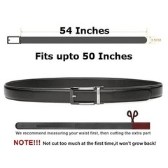 28″-50″ Men’s Leather Ratchet Dress Belts Automatic Buckle Click Sliding Belt