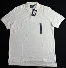 CHAPS Natural Stretch Polo Shirt in WHITE in Size LARGE *NWT*